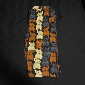 LuLaRoe One Size Leggings, French Bulldog Pattern
